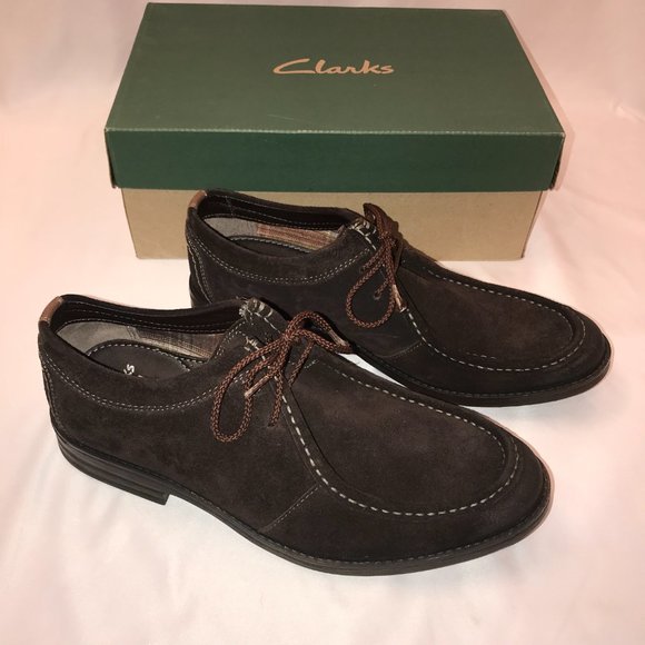 Clarks Men\'s Delsin Rise Casual Oxford Brown Leather Suede Shoes Size 9 NEW main image 6